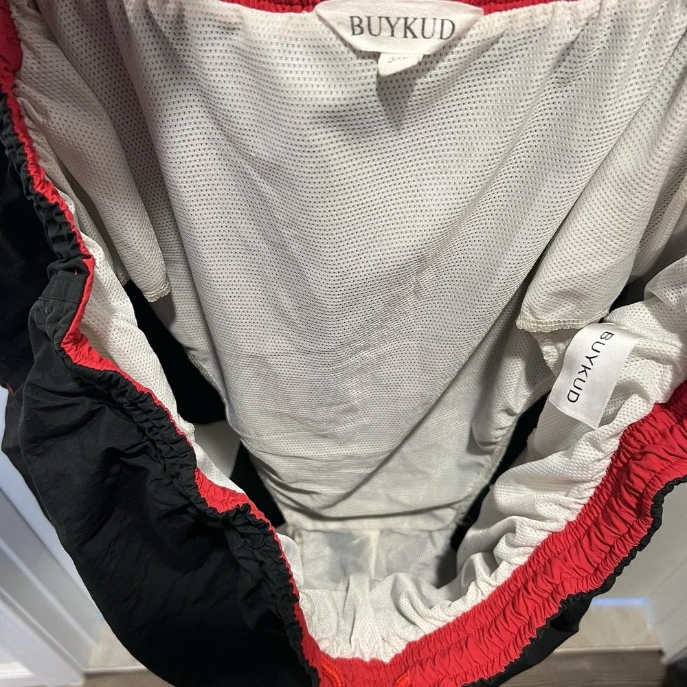 Buykud 5XL‎ Men's Swimsuit Black w/Red